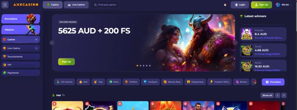 Axe Casino crypto review for Australian players